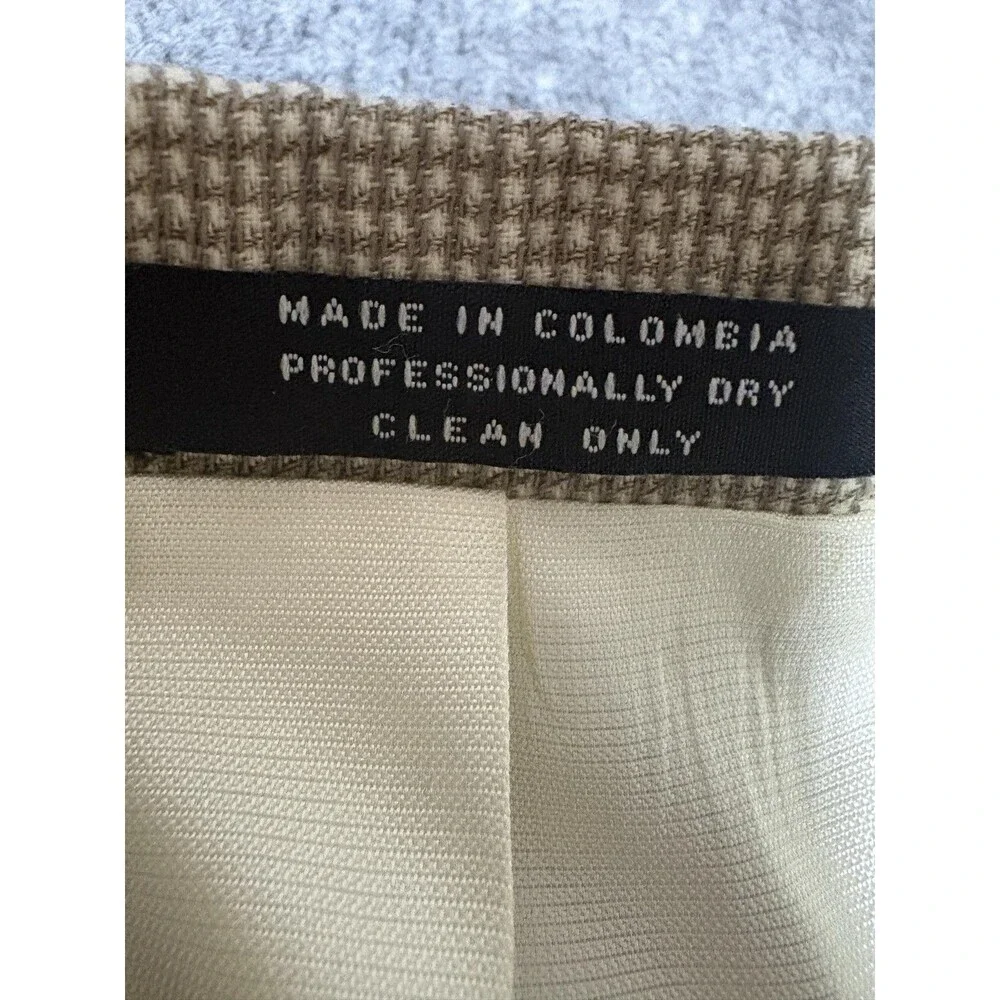 Oscar De La Renta Sport Coat Mens 44R Beige Wool Tweed Check 3 Btn Notch Lined